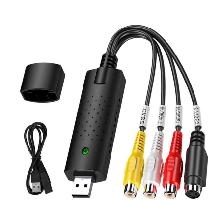 DGODRT USB Convertisseur Video Audio VHS VCR Hi8 Mini DV vers Analogique Numérique, Audio Vidéo USB Carte de Capture Transfère N