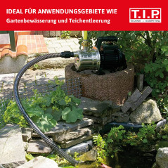 T.I.P. Pompe de Jardin GP 5000 Inox 5000 l/h 45m 4,5 bar 1200W Protection Thermique Résistante Corrosion