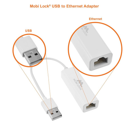 Adaptateur Réseau USB Ethernet Compatible avec Ordinateurs Portables et Tous Les Ordinateurs Compatibles USB 2.0, y Compris Wind