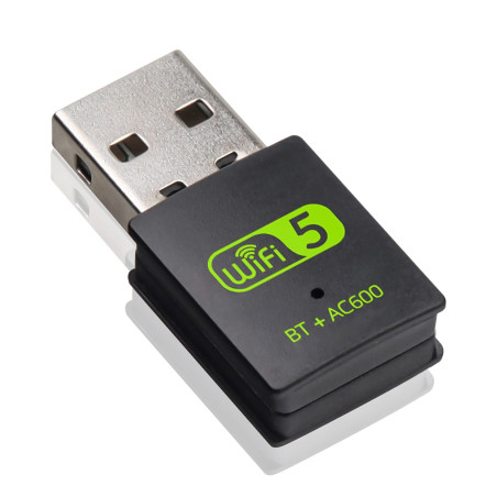 RUIZHI Clé WiFi USB 600 Mbps Adaptateurs Bluetooth 4,2, Dongle 2,4 GHz/5,8 GHz Carte pour Portable PC Windows 11/10/8/8,1/7/XP,