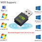 RUIZHI Clé WiFi USB 600 Mbps Adaptateurs Bluetooth 4,2, Dongle 2,4 GHz/5,8 GHz Carte pour Portable PC Windows 11/10/8/8,1/7/XP, RUIZHI Clé WiFi USB 600 Mbps Adaptateurs Bluetooth 4,2, Dongle 2,4 GHz/5,8 GHz Carte pour Portable PC Windows 11/10/8/8,1/7/XP,