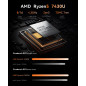 NiPoGi E3B Mini PC AMD Ryzen 5 7430U 16 Go DDR4 / 512 Go SSD Micro Ordinateur Bureau, Graphique Radeon RX Vega 7, DP+HDMI+Type-C