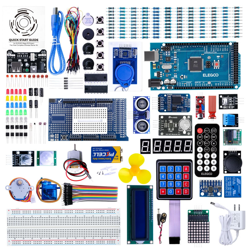 ELEGOO Mega R3 Kit de Démarrage Ultime Le Plus Complet avec Manuel d'Utilisation Français pour Débutants et Professionnels Compa ELEGOO Mega R3 Kit de Démarrage Ultime Le Plus Complet avec Manuel d'Utilisation Français pour Débutants et Professionnels Compa