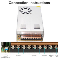 Alimentation 12V 30A transformateur convertisseur d'alimentation AC 110/220V DC 12V 30A 360W pour Informatique,lumières LED