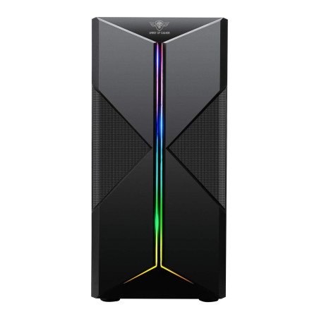 SPIRIT OF GAMER - Clone III | Boitier PC Gamer RGB Noir | Compatible ATX/mATX/ITX | Moyen Tour Gaming Vide avec Paroi Latérale e