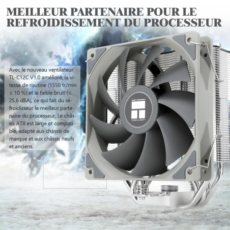 Thermalright Assassin King 120 SE Refroidisseur d'air pour processeur, 5 caloducs, technologie AGHP, ventilateur TL-C12C PWM, po