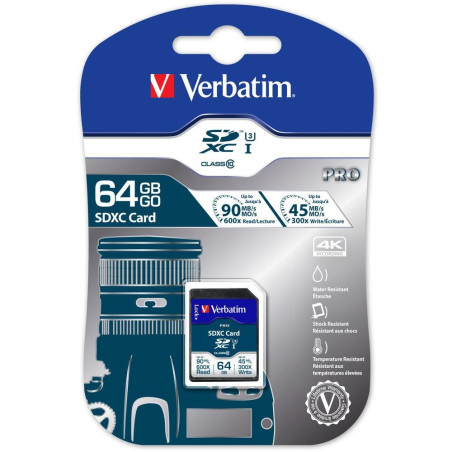 Verbatim 47022 64 Go Pro U3 SDHC Carte