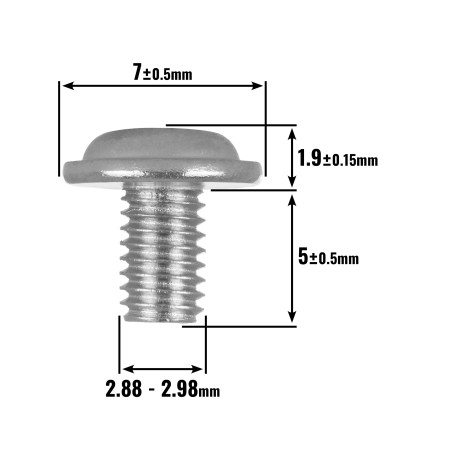 Poppstar vis pour les disques durs de 2,5 pouces, M3x5mm, couleur argent, set de 50