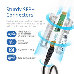 Câble SFP+ DAC 10Gb/s, 1m (3,3ft), câble SFP+ 10GBASE Cu passif à Paire torsadée directe en cuivre pour Cisco SFP-H10GB-CU1M,Ubi