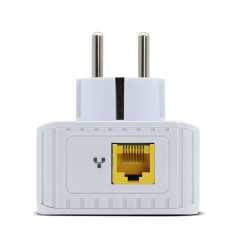 Metronic 495466 Prise CPL netsocket 600 MB/s avec 1 Port Fast Ethernet 100 MB/s et Prise gigogne