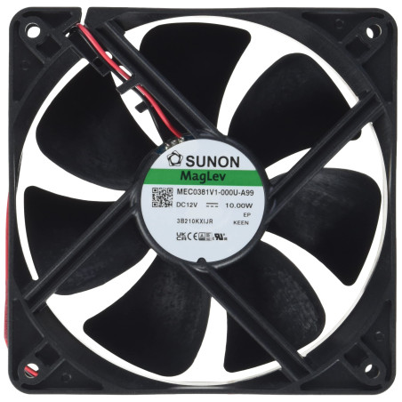 SUNON 12 V 10,1 W 120 x 120 x 38 mm 234,4 m³/h 48 dBA ; Sunon MEC0381V1-A99