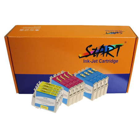START - 12 Cartouches d'encre Compatible avec Epson T0712 T0713 T0714