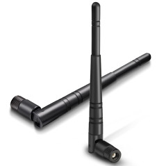 Eightwood Antenne WiFi 2.4G Connecteur RP SMA Mâle 5dBi Omnidirectionnel 15.6 cm WLAN Antenne 2pcs Compatible pour Carte Antenne