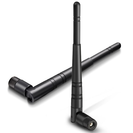 Eightwood Antenne WiFi 2.4G Connecteur RP SMA Mâle 5dBi Omnidirectionnel 15.6 cm WLAN Antenne 2pcs Compatible pour Carte Antenne