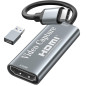 Carte de capture vidéo 1080p de type C, HDMI vers USB C, capture de jeux vidéo pour l'édition de jeux/streaming/enseignement en Carte de capture vidéo 1080p de type C, HDMI vers USB C, capture de jeux vidéo pour l'édition de jeux/streaming/enseignement en