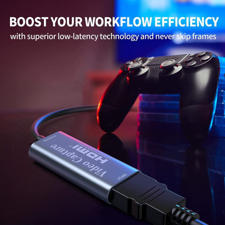 Carte de capture vidéo 1080p de type C, HDMI vers USB C, capture de jeux vidéo pour l'édition de jeux/streaming/enseignement en