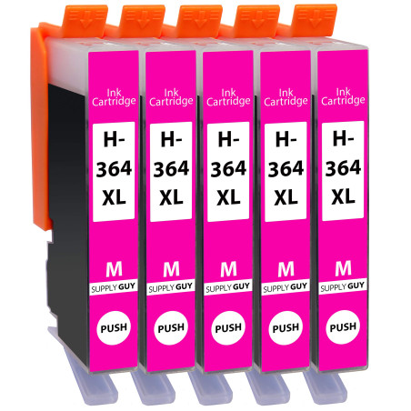 Supply Guy 5 Cartouches d'encre Compatible avec HP 364 XL / CB324EE (Magenta)