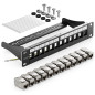 deleyCON SET 12 Ports CAT7 Panneau de Brassage Panneau de Distribution Modulaire 1 U Installation en Rack 10" + 12x Modules Keys deleyCON SET 12 Ports CAT7 Panneau de Brassage Panneau de Distribution Modulaire 1 U Installation en Rack 10" + 12x Modules Keys