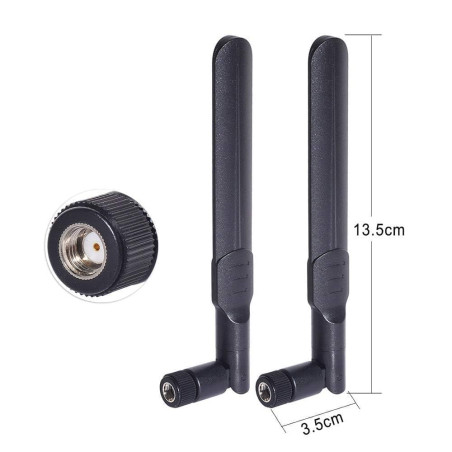 Bingfu Antenne WiFi 8 dBi RP-SMA Mâle 2.4GHz 5GHz Bi-Bande, Câble 25cm de Presa Micro Coassiale 0. 25mm pour Carte Réseau M.2 NG