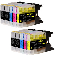 Supply Guy 10 Cartouches d'encre Compatible avec Brother LC-1280 pour MFC-J5910dw MFC-J6510dw MFC-J6710dw MFC-J6910dw