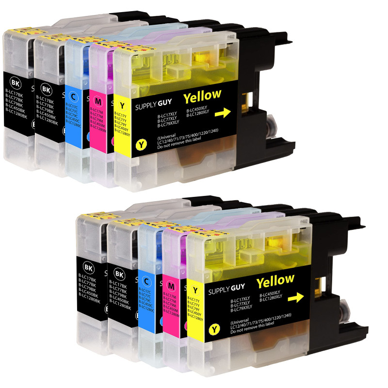 Supply Guy 10 Cartouches d'encre Compatible avec Brother LC-1280 pour MFC-J5910dw MFC-J6510dw MFC-J6710dw MFC-J6910dw