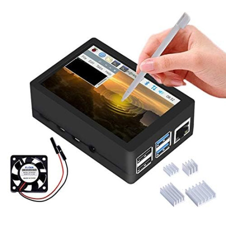 Raspberry 4 Écran Tactile avec Boîtier, Écran Tactile 3,5 Pouces 320x480 TFT LCD Game Display pour Raspberry Pi