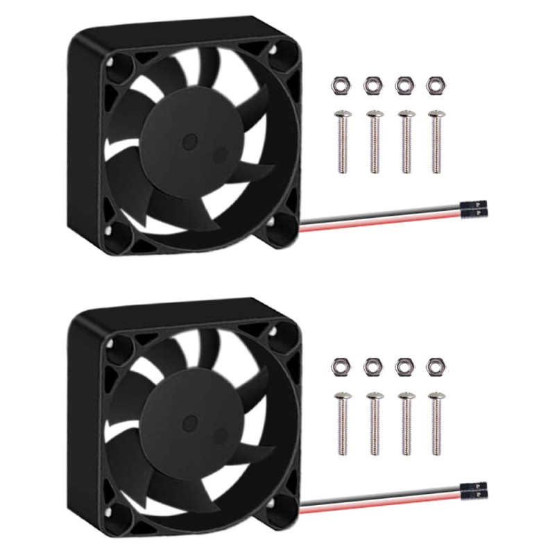 GeeekPi 2PCS Raspberry Pi Ventilateur de Refroidissement 40x40x10mm DC 5V Brushless CPU Cooling Fan pour Raspberry Pi 4 Modèle B
