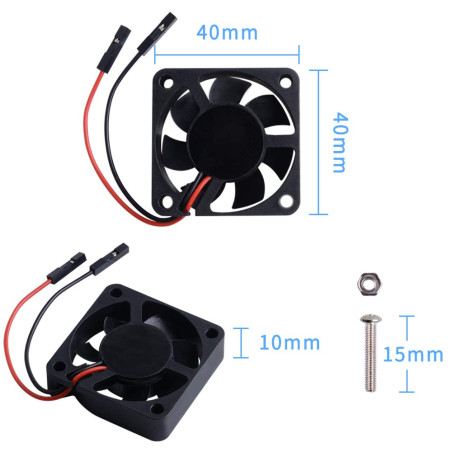 GeeekPi 2PCS Raspberry Pi Ventilateur de Refroidissement 40x40x10mm DC 5V Brushless CPU Cooling Fan pour Raspberry Pi 4 Modèle B