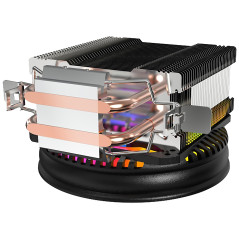 Mars Gaming MCPUARGB, Ventirad pour CPU 130W TDP, 2 Heatpipes HCT, Ventilateur 90mm Auto CHROMA RGB, PWM Silencieux, Multisocket
