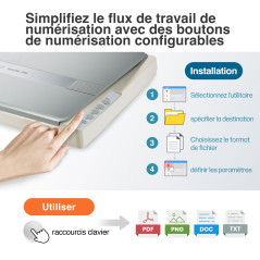 Plustek OS1180 Scanner à Plat pour Graphiques et Documents au Format A3 - Conception adaptée aux bibliothèques, écoles ou Petits