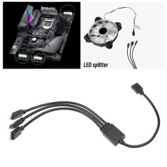 VGOL 1 Câble Répartiteur ARGB Femelle à 3 Mâle Câble d'extension LED RVB Adressable Connecteur 3 Broches 34cm 5V pour Les Applic