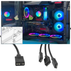VGOL 1 Câble Répartiteur ARGB Femelle à 3 Mâle Câble d'extension LED RVB Adressable Connecteur 3 Broches 34cm 5V pour Les Applic