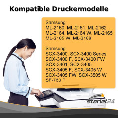 Toner Compatible avec MLT-D101S pour Samsung ML-2160 ML-2161 ML-2162 ML-2164 ML-2165 ML-2168 SCX-3400 SCX-3401 SCX-3405 SCX-3505