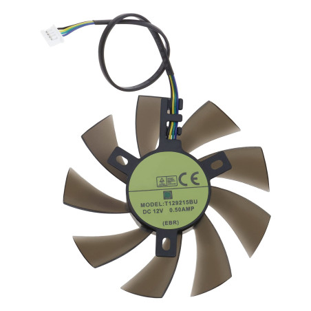 The Lord of the Tools Ventilateur de Carte Vidéo 4 Broches à Deux Roulements à Billes 0,5A 12V Compatible avec Zotac GTX 1060 3