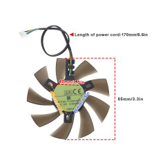 The Lord of the Tools Ventilateur de Carte Vidéo 4 Broches à Deux Roulements à Billes 0,5A 12V Compatible avec Zotac GTX 1060 3 