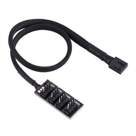 Répartiteur ventilateur pc à 4 broches - vers mâle PWM Fan Hub Câble d'alimentation du ventilateur PC Cooling 38CM Connecteur mu
