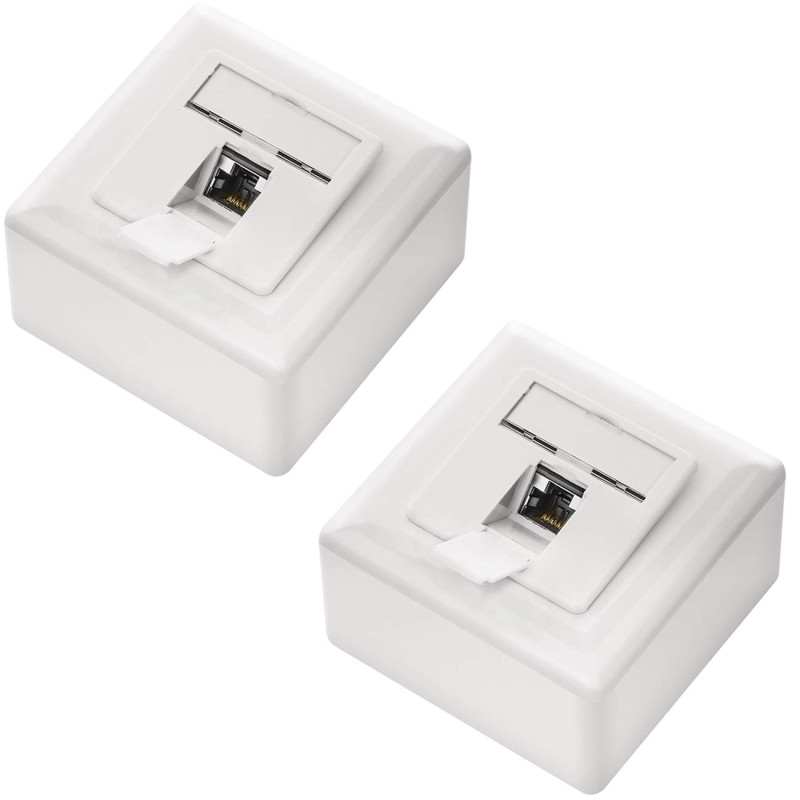 deleyCON 2x CAT6a Universel Prise Réseau - 1x Port RJ45 - Blindé - Surface ou Affleurant - 10 Gigabit Ethernet Réseau - EIA/TIA deleyCON 2x CAT6a Universel Prise Réseau - 1x Port RJ45 - Blindé - Surface ou Affleurant - 10 Gigabit Ethernet Réseau - EIA/TIA