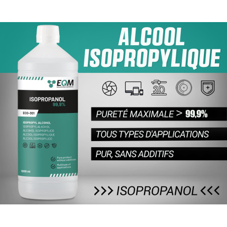 EQM - ECO-301 - Alcool Isopropylique Pur à 99,9% - 2x1L