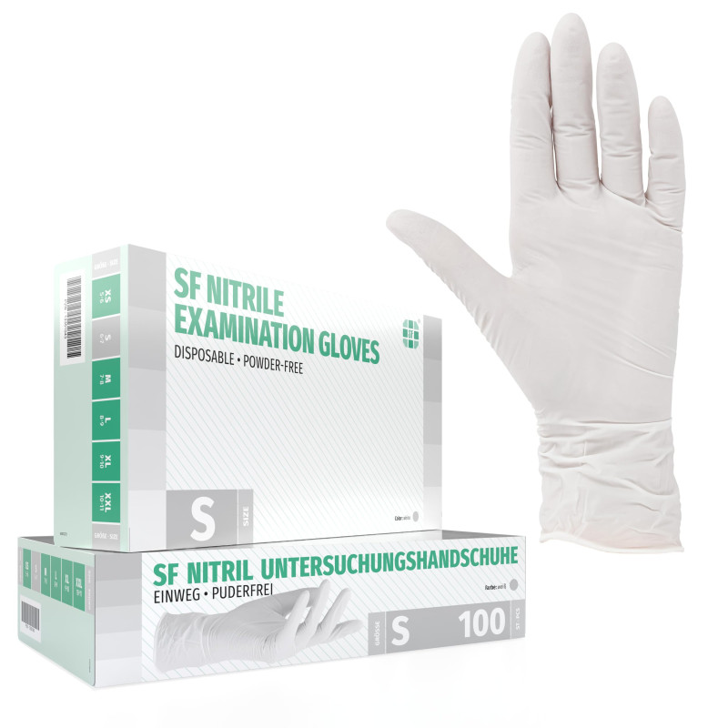 SF Gants nitrile blancs S – 100 gants jetables, non poudrés, sans latex, résistants, pour la cuisine, l’usage médical, le ménage SF Gants nitrile blancs S – 100 gants jetables, non poudrés, sans latex, résistants, pour la cuisine, l’usage médical, le ménage