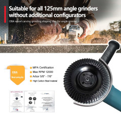 OBA Disque Bois Meuleuse 125mm Disques de Meulage pour Façonner, Meuler et Sculpture, Roues pour Meuleuse d'angle 125mm