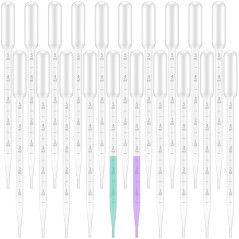20 Pièces Pipette,Pipette Plastique,Pipette Graduée,Pipette de Transfert en Plastique,Compte-gouttes 5ml,Transparent,pour Transf