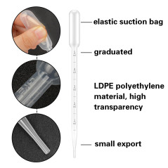 20 Pièces Pipette,Pipette Plastique,Pipette Graduée,Pipette de Transfert en Plastique,Compte-gouttes 5ml,Transparent,pour Transf