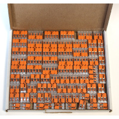Wago 221 - Set de 75 connecteurs de câble (25 x 221-412, 25 x 221-413, 25 x 221 415) - Avec boîte refermable