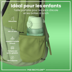 Ion8 Gourde Enfant, 350 ml, Anti-Fuite, Facile à Ouvrir, Verrouillage Sécurisé, Lavable en Lave-Vaisselle, Sans BPA, Poignée de 