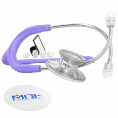 MDF Acoustica, Stéthoscope à double pavillon - Léger - Pour médecins, infirmières, étudiants, soins à domicile - Tubulure violet