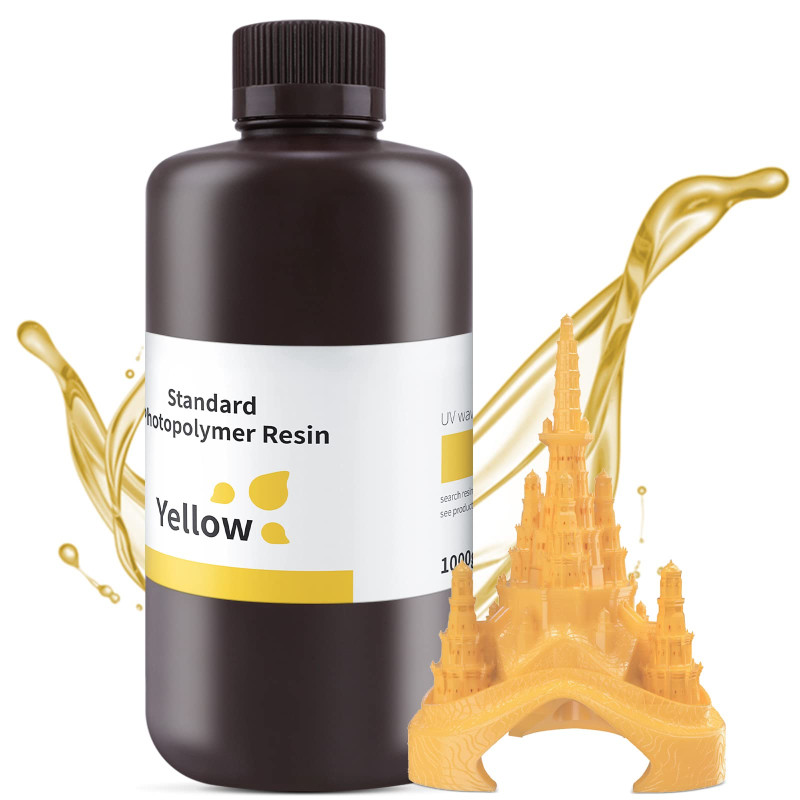 ELEGOO Résine Standard pour Imprimante 3D LCD UV 405nm Résine Photopolymère Rapide, Jaune 1000G ELEGOO Résine Standard pour Imprimante 3D LCD UV 405nm Résine Photopolymère Rapide, Jaune 1000G