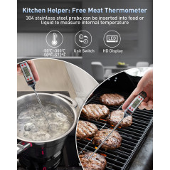 Eventek Thermomètre Infrarouge, [3 in 1] -50°C~600°C (-58°F~1112°F) Sans Contact Laser Avec Emissivité Réglable pour Cuisine/Rép