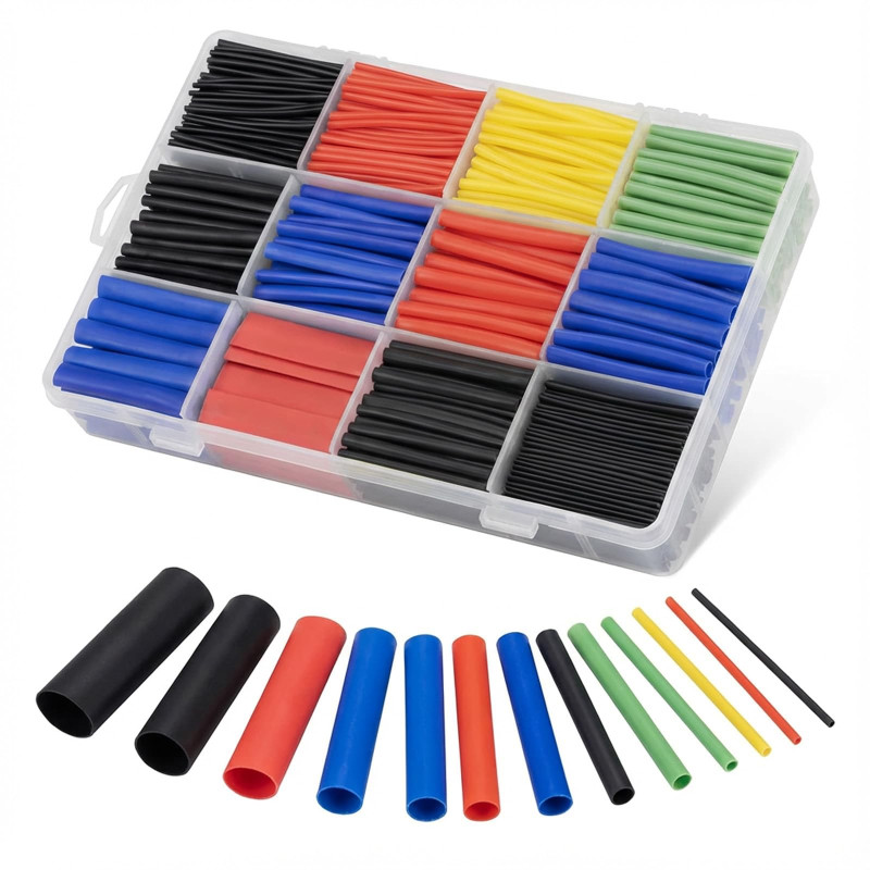800 Pièces Gaine Thermorétractable Etanche, Assortiment de tubes Thermoretractables Noir Bleu Rouge Jaune Vert - 1 à 13 mm - pou 800 Pièces Gaine Thermorétractable Etanche, Assortiment de tubes Thermoretractables Noir Bleu Rouge Jaune Vert - 1 à 13 mm - pou