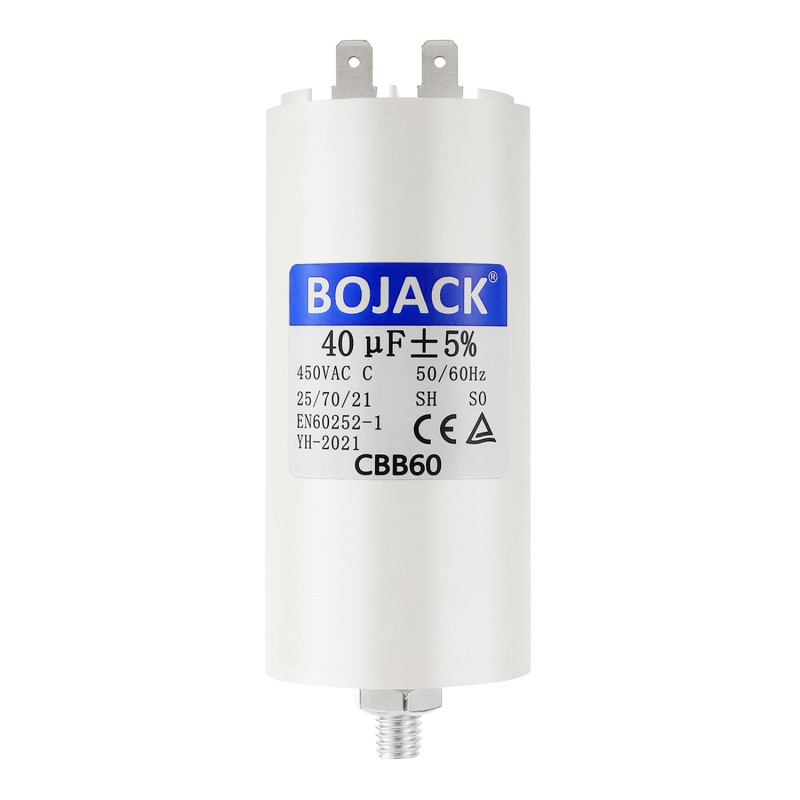 BOJACK CBB60 40uF 450V Condensateur de Démarrage moteur de Moteur pour Pompe de Piscine 40µF 450 Volt 45x90MM Connecteur M8 50/6 BOJACK CBB60 40uF 450V Condensateur de Démarrage moteur de Moteur pour Pompe de Piscine 40µF 450 Volt 45x90MM Connecteur M8 50/6