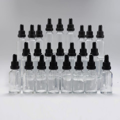 YIZHAO Flacon Compte Gouttes 30ml, Transparent Flacon Huile Essentielle Vide avec Pipette Verre, pour Huile Essentielle, Aromath